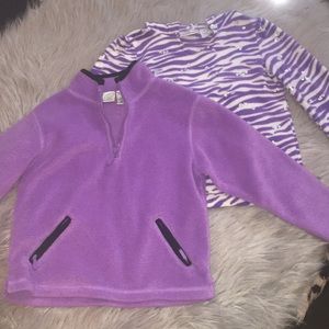 Two Girls Size 6 Purple Fleece Jackets